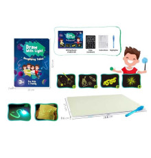 Дошка для малювання YM 812 (120/2) "Малюй світлом", 28,8х0,6х21 см, ручка на батарейці, люмінесцентна дошка, в коробці