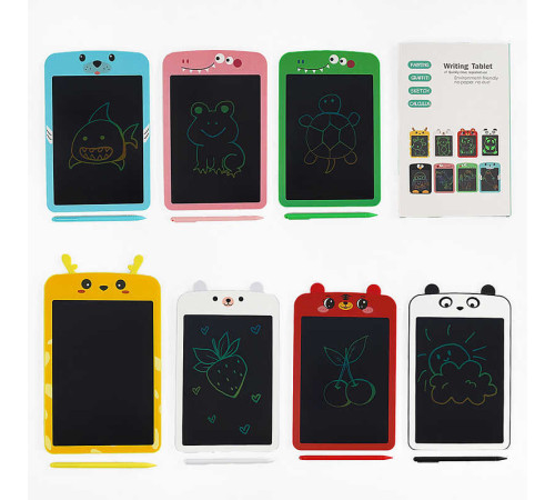 Планшет для малювання C 68203 (100) “Тваринка”, LCD дисплей, стилус, кольоровий екран 12.5х17.5 см, в коробці, ВИДАЄТЬСЯ ТІЛЬКИ МІКС ВИДІВ