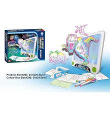 Дошка для малювання YM 25 (72/3) підсвічування, 3D окуляри, 4 маркери, 6 трафаретів, в коробці