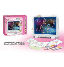 Дошка для малювання YM 15 (48/2) підсвічування, 6 трафаретів, 6 маркерів, в коробці