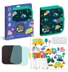 гр Дорожній набір для малювання "Транспорт" 301046 (30) "DoDo", 6 маркерів "пиши-витирай"