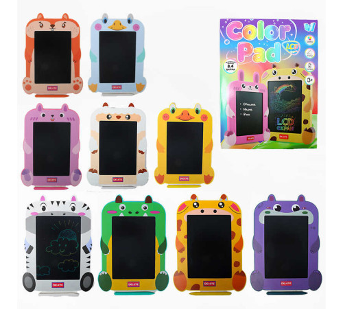 Планшет для малювання C 81666 (100) "WToys", LCD екран, кольоровий, стилус, блокування екрана, стирання, в коробці