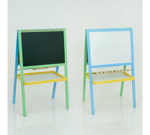 гр Мольберт магнітний "Мася" - КОЛЬОРОВИЙ з полицею 140 (1) матеріал / сосна.