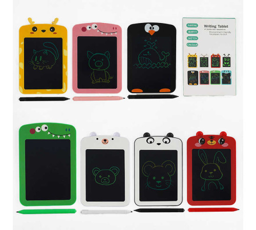 Планшет для малювання C 68205 (100) “Тваринка”, LCD дисплей, стилус, кольоровий екран 9.5х12.5 см, в коробці, ВИДАЄТЬСЯ ТІЛЬКИ МІКС ВИДІВ