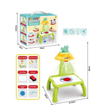 Столик з проєктором ZF 1004 G (60) на батарейках, “Динозавр”, підсвітка, диски, фломастери, в коробці