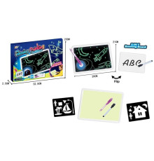 Дошка для малювання YM 993 (72/2) "Малюй світлом", двостороння дошка, маркер “пиши-витирай”, ручка-ліхтарик, в коробці