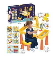 Столик з проєктором 201-12 B (18) мелодія, підсвічування, 6 дисків для проєктора, стілець, 12 фломастерів, в коробці