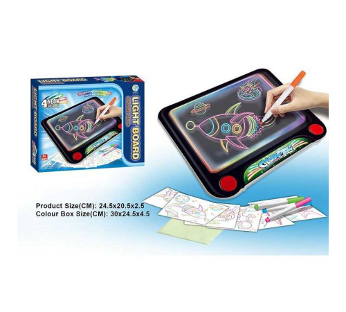 Дошка для малювання YM 27 (72/3) підсвічування, 4 маркери, 6 трафаретів, в коробці