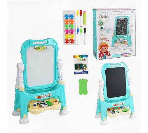 Мольберт 050-12 (12) двосторонній, маркери, крейда, губка, магніти, в коробці