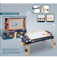 Столик для малювання CJ 6001-1 PM (48/2) "Локомотив", магнітна дошка, штампи, в коробці