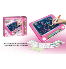 Дошка для малювання YM 28 (72/3) підсвічування, 4 маркери, 6 трафаретів, в коробці