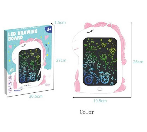 Планшет для малювання YW-605 (96/2) розмір: 19.5х26 см, кольоровий LCD екран, стилус, блокування екрана, кнопка стирання, в коробці