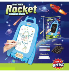 Дошка для малювання D 1239 (120/2) чорна та біла основи, 4 фломастери, 2 шаблони, наліпки, серветка, в коробці