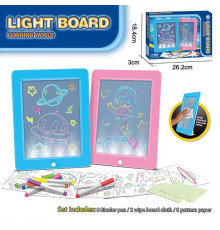 Дошка для малювання YM 29 (48) 2 дошки, підсвічування, 8 трафаретів, 8 маркерів, в коробці