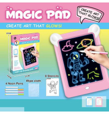 Дошка для малювання D 4237 (120/2) 2 кольори, кольорове підсвічування, 4 неонові фломастери, трафарети, в коробці, ВИДАЄТЬСЯ ТІЛЬКИ МІКС ВИДІВ