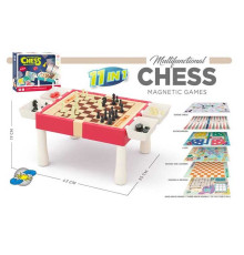 Гра "11в1" 9801 A (36) 11 в 1, столик, шахи, шашки, нарди, гомоку, змійки та драбинки, лудо, ігрові елементи, в коробці