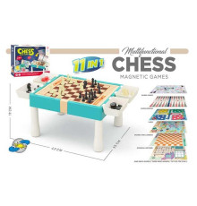 Гра "11в1" 9801 B (36) 11 в 1, столик, шахи, шашки, нарди, гомоку, змійки та драбинки, лудо, ігрові елементи, в коробці