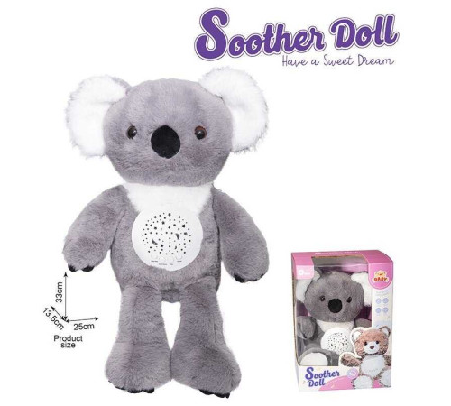 Нічник KC 6 (24/2) "Коала", мелодії, звуки, підсвічування, регулювання гучності, проєктор зоряного неба, в коробці