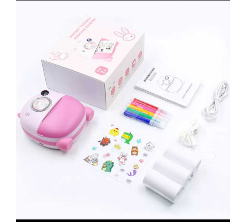 Фотоапарат-принтер C 72990 (24) фронтальна камера, type-C, роз’єм для SD-карти, фото, відео, плеєр, 4 гри, чорно-білий друк, 3 рулони термопаперу, ремінець, в коробці – в наличии! Купите сейчас у KAZKOVA