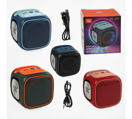Колонка C 67905 / TG 359 (50) bluetooth, від акумулятора, підсвічування, type C, TF-картка, usb-слот, AUX-роз’єм, в коробці, ВИДАЄТЬСЯ ТІЛЬКИ МІКС ВИДІВ
