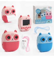 Фотоапарат-принтер C 73493 (50) фронтальна камера, type-C, роз’єм для TF-карти, фото, відео, 4 гри, додаток для телефону, чорно-білий друк, рулон термопаперу, ремінець, в коробці