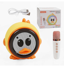 Караоке GMJ 9825 (36) 1 мікрофон, підсвічування, режими підсвічування, вбудований акумулятор, Bluetooth, слот для TF Card, USB-type-c кабель, USB-роз’єм, AUX-роз’єм, колонка, зміна голосу, в коробці