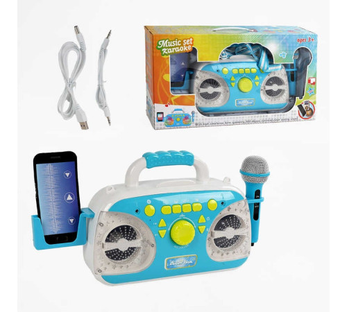 Караоке 5021 A (12/2) підсвічування, мікрофон, Bluetooth, MP3-кабель, USB-кабель, працює від мережі, в коробці