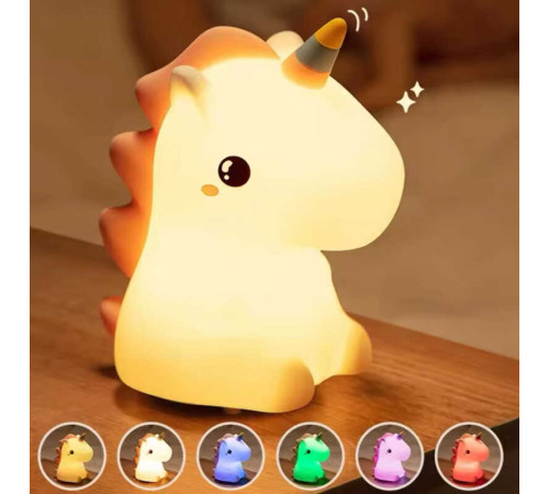 Нічник C 71559 (60) “Єдиноріг”, розмір - 7х8х15 см, 5 кольорів підсвічування, USB - кабель, в коробці – в наличии! Купите сейчас у KAZKOVA