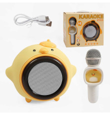 Караоке GMJ 9834 (24) 1 мікрофон з підсвічуванням, режими підсвічування, вбудований акумулятор, Bluetooth, слот для TF Card, USB-type-c кабель, USB-роз’єм, AUX-роз’єм, колонка з підсвічуванням, зміна голосу, в коробці