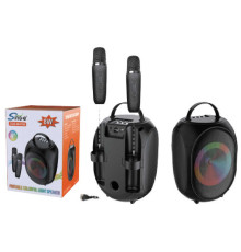 Караоке C 75285 (24) 2 мікрофони, підсвічування, вбудований акумулятор, Bluetooth, слот для TF-Card, роз’єм type-С, USB-роз’єм, AUX-роз’єм, зміна голосу, регулювання гучності, в коробці