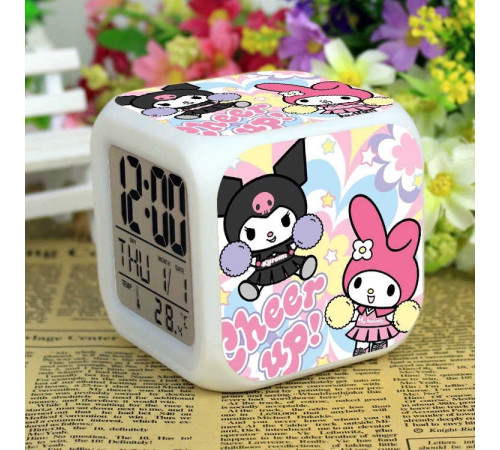 Годинник-нічник C 68949 (100) будильник, різнокольорове підсвічування, звук, у коробці