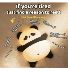 Нічник C 71560 (48) “Панда”, розмір - 14х13х6.5 см, матеріал — силікон; 3 режими інтенсивності підсвічування, таймер, USB - кабель, в коробці