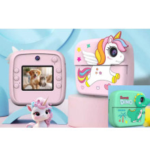 Фотоапарат-принтер C 72970 (30) 2 кольори, фронтальна камера, type-C, роз’єм для TF-карти, фото, відео, плеєр, 5 ігор, чорно-білий друк, рулон термопаперу, ремінець, в коробці