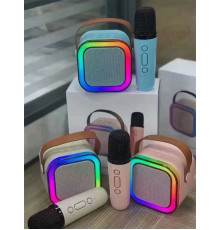 Караоке C 73675 (40) вбудований акумулятор, Bluetooth, 2 мікрофони, зміна голосу, підсвічування, в коробці, ВИДАЄТЬСЯ ТІЛЬКИ МІКС ВИДІВ