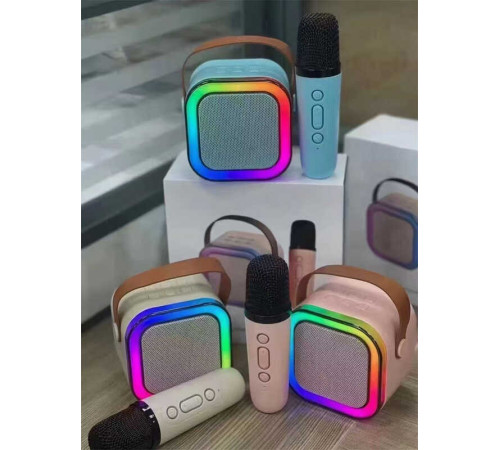 Караоке C 73675 (40) вбудований акумулятор, Bluetooth, 2 мікрофони, зміна голосу, підсвічування, в коробці, ВИДАЄТЬСЯ ТІЛЬКИ МІКС ВИДІВ