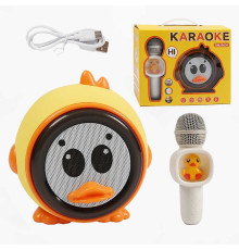 Караоке GMJ 9835 (24) 1 мікрофон з підсвічуванням, режими підсвічування, вбудований акумулятор, Bluetooth, слот для TF Card, USB-type-c кабель, USB-роз’єм, AUX-роз’єм, колонка з підсвічуванням, зміна голосу, в коробці