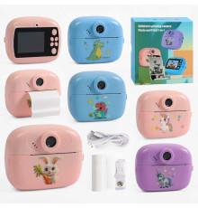 Фотоапарат-принтер C 72972 (50) кабель type-C, роз’єм для SD карти, фото, відео, ігри, рулон термопаперу, в коробці, ВИДАЄТЬСЯ ТІЛЬКИ МІКС ВИДІВ