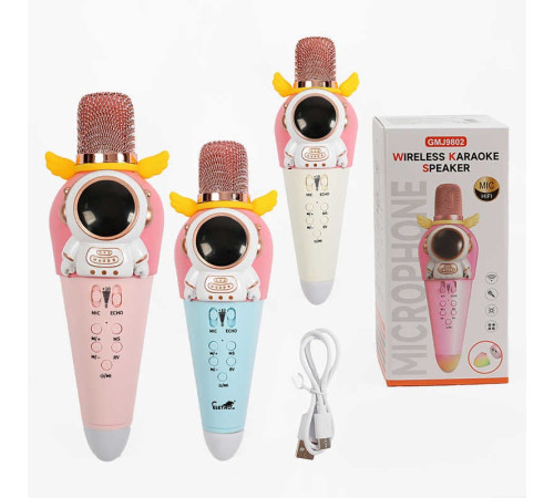 Мікрофон GMJ 9802 (60) 3 види, Type-C, Bluetooth, зміна голосу, динамік, AUX, роз’єм для TF карти, підсвічування, в коробці, ВИДАЄТЬСЯ ТІЛЬКИ МІКС ВИДІВ – в наличии! Купите сейчас у KAZKOVA