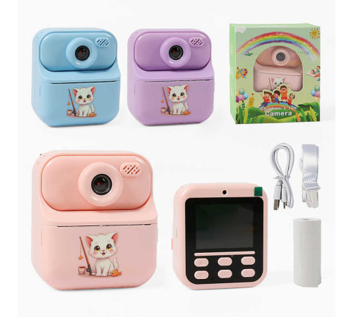 Фотоапарат-принтер C 75064 (50) кабель type-C, роз’єм для SD карти, фото, відео, ігри, фронтальна камера, термопапір, в коробці, ВИДАЄТЬСЯ ТІЛЬКИ МІКС