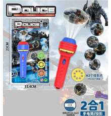 Ліхтарик-проєктор TY 13 (432/2) 2 кольори, 3 диски, на листі