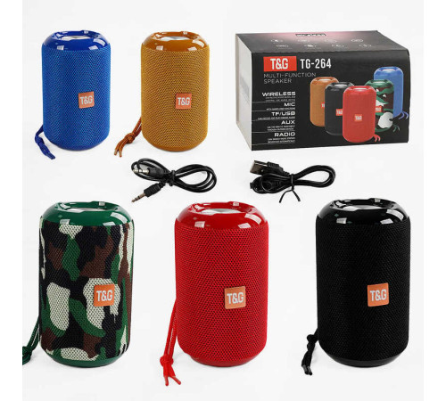 Колонка C 67916 / TG 264 (40) bluetooth, від акумулятора, micro USB, TF-картка, usb-слот, AUX-роз’єм, в коробці, ВИДАЄТЬСЯ ТІЛЬКИ МІКС ВИДІВ
