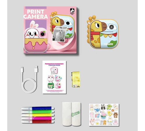 Фотоапарат-принтер M 5 G (50) фронтальна камера, дріт micro USB, роз’єм для SD карти, 2 рулони термопаперу, ремінець, наліпки, фломастери, в коробці – в наличии! Купите сейчас у KAZKOVA