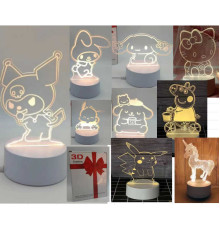 Нічник C 69332 (100) від батарейок та від мережі, пульт дистанційного керування, зміна кольорів та режимів світла, в коробці, ВИДАЄТЬСЯ МІКС ВИДІВ