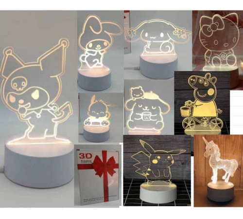 Нічник C 69332 (100) від батарейок та від мережі, пульт дистанційного керування, зміна кольорів та режимів світла, в коробці, ВИДАЄТЬСЯ МІКС ВИДІВ