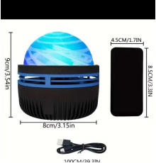 Проєктор C 70880 (100) пульт керування, працює від мережі, Type-C, 3 кольори підсвічування, 7 режимів, реагує на звуки, рухлива проекція, в коробці