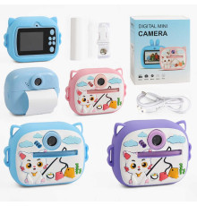 Фотоапарат-принтер C 72975 (40) кабель type-C, роз’єм для SD карти, фото, відео, ігри, рулон термопаперу, силіконовий чохол, в коробці, ВИДАЄТЬСЯ ТІЛЬКИ МІКС ВИДІВ