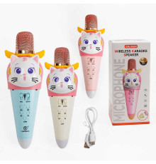 Мікрофон GMJ 9804 (60) 3 види, Type-C, Bluetooth, зміна голосу, динамік, AUX, роз’єм для TF карти, підсвічування, в коробці, ВИДАЄТЬСЯ ТІЛЬКИ МІКС ВИДІВ