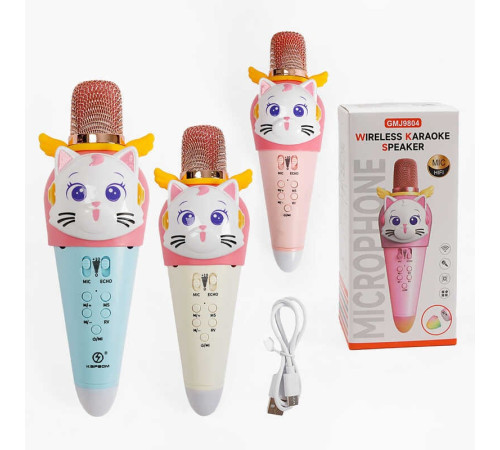 Мікрофон GMJ 9804 (60) 3 види, Type-C, Bluetooth, зміна голосу, динамік, AUX, роз’єм для TF карти, підсвічування, в коробці, ВИДАЄТЬСЯ ТІЛЬКИ МІКС ВИДІВ – в наличии! Купите сейчас у KAZKOVA
