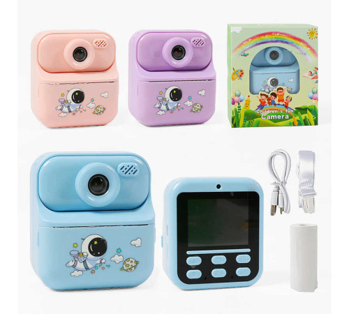 Фотоапарат-принтер C 75066 (50) кабель type-C, роз’єм для SD карти, фото, відео, ігри, фронтальна камера, термопапір, в коробці, ВИДАЄТЬСЯ ТІЛЬКИ МІКС ВИДІВ