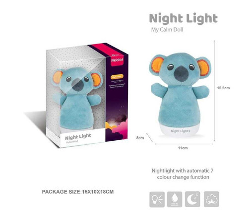 Нічник MBQ 664-8 A (72) “Коала”, підсвічування, висота 16 см, в коробці